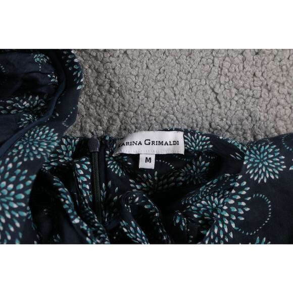 Karina Grimaldi Dress Medium Floral Print Lined Puff Sleeve Cut out Mini - Picture 3 of 8